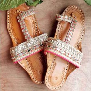 Durban Ethnic Natural Silk Leather Sandals
