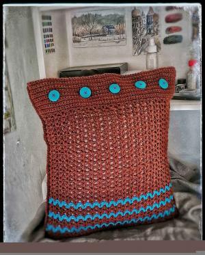 Crochet pillow cover