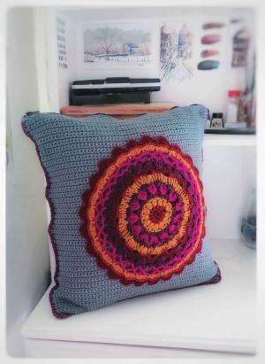Moroccan coloured doily pillow cover