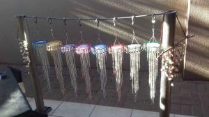 Homemade handmade beaded chandeliers