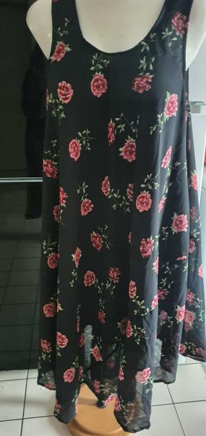 sleeveless Free Size maxi dress Brand new black & Pink print