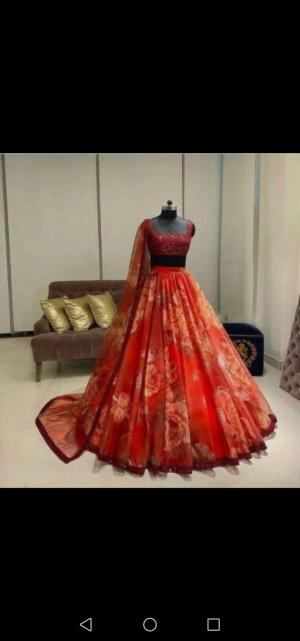 Red Floral Lehenga