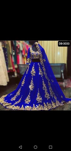 Blue/Black lehenga with gold embroidery