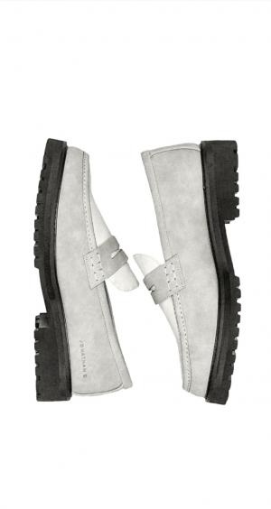 Jonathan D Grey White Penny Moc Nubuck
