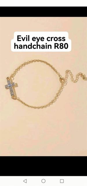 Evil eye cross handchain