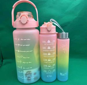 3 piece motivational water bottle set