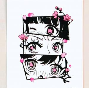 Anime Girl Temporary Tattoo 