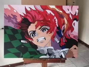 Anime painting Tanjiro