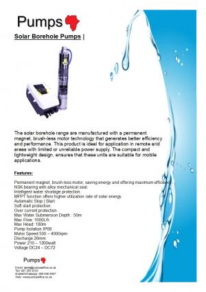 Solar Borehole Pumps (Excl Solar Panels)