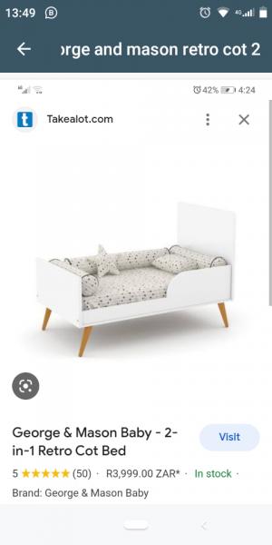 George and Mason 2 in 1 cot bed