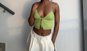 crochet front tie top