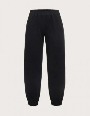 black elastic waist sweatpants