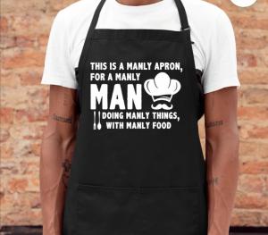 Custom Apron MAN vinyl quote