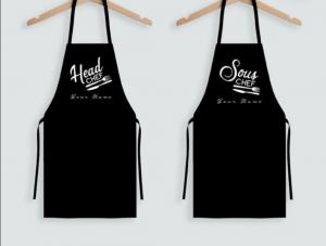 Matching Custom Apron with Vinyl Print