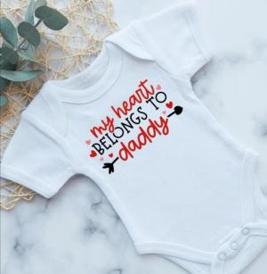 Infant romper short sleeve- my heart