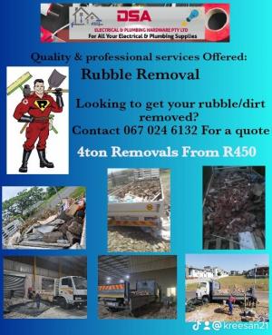 RUBBLE REMOVAL AND TRUCK HIRE