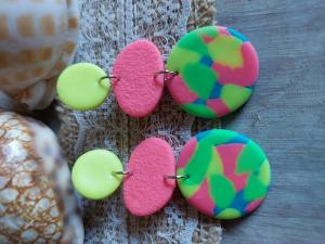 Neon Polymer clay earrings