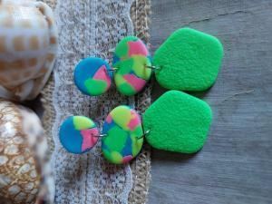 Neon Polymer Clay Earrings