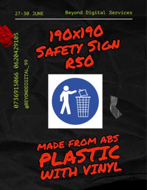190x190 Safety Sign Board
