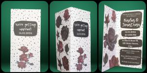 Red and Black Roses Wedding Invitation