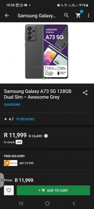 SAMSUNG GALAXY A73 5G awesome grey