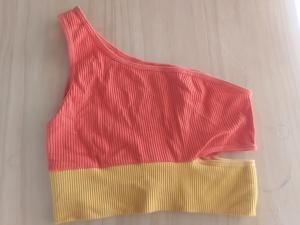 orange and yellow seamless cropped top