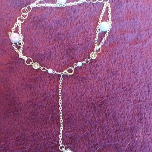 Silver and pearl bracelet