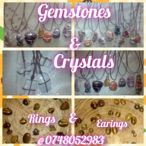 gemstone necklace rings earings