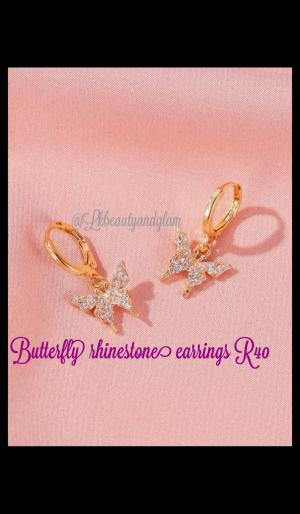 Rhinestone Butterfly earrings