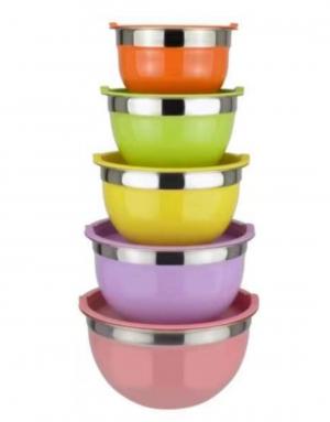 18 26 cm solid colors lid salad bowl set of 5set