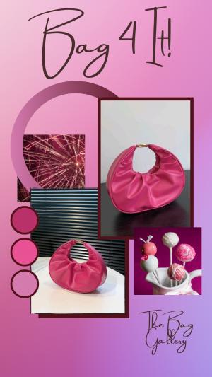 Hot Pink Ruched Bag