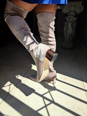 sued pixi pink Knee boots