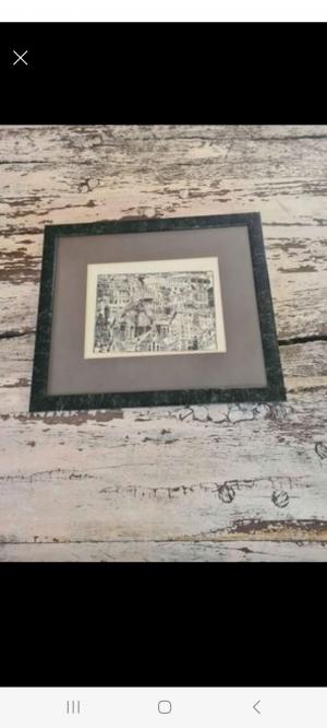 Original Etching of Old City Scene