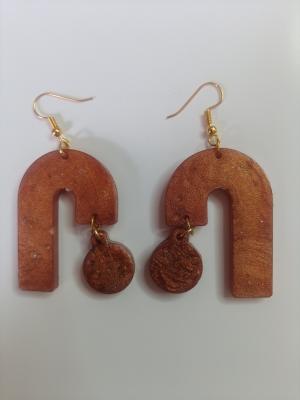 Bronze and gold earrings