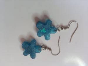 tiny blue flower earrings