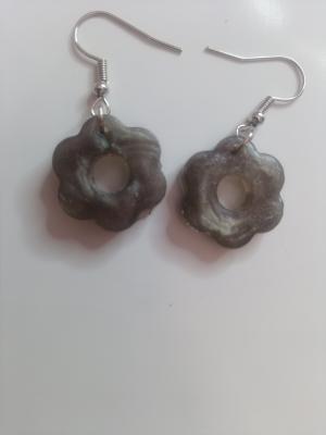 tiny silver flower earrings