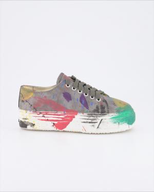 Artsy Platform Canvas Sneakers