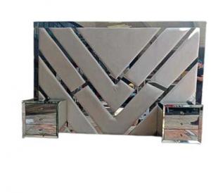Mirrored headboard combo with mirrored padestals