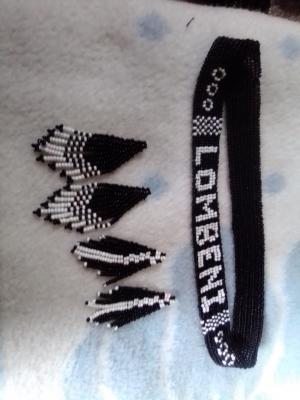 Beaded headband and matching earrings