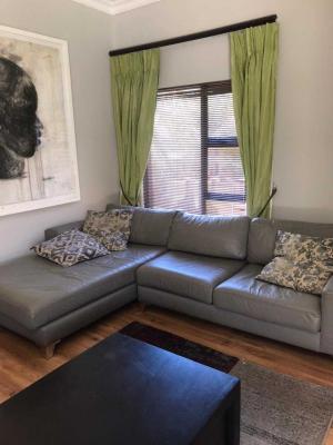 L shaped genuine leather couch