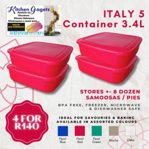 4pc Italy 3 container 3.4 lt