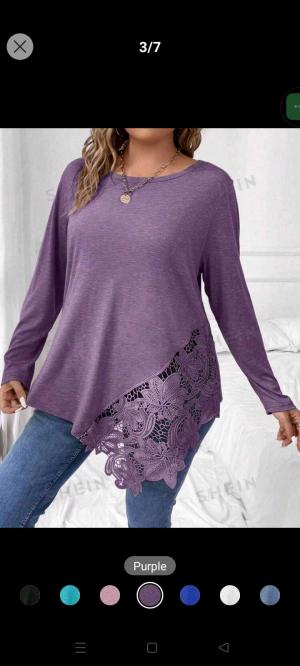 plus size ladies lace tee