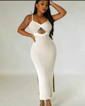 Knit Slit Bodycon Dress