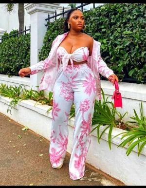 Jessica Shirt, Crop Top & Pants Set