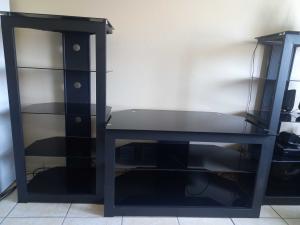 Black Glass TV stand