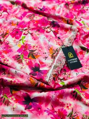 2 Piece Woman's Unstitched Lawn Printed suit