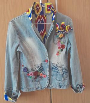 Beautifully reworked denim jacket