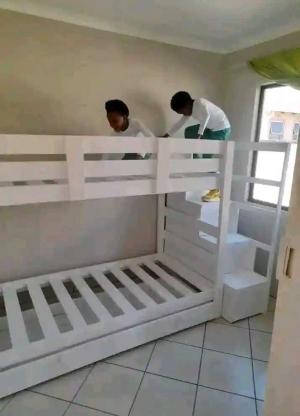 wooden bunkbed