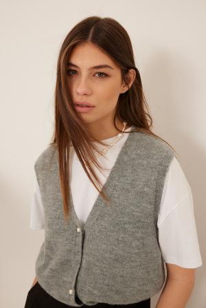 Cardigan button vest