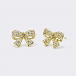 Medium gold bow CZ studs - CZYE5767